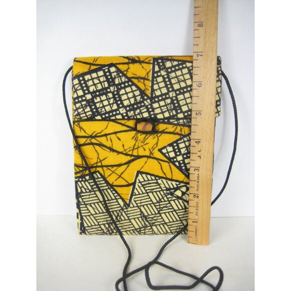 Crossbody African Fabric Handbag Purse Vintage Strap Ghana 100 Cotton - Picture 3 of 12